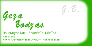 geza bodzas business card